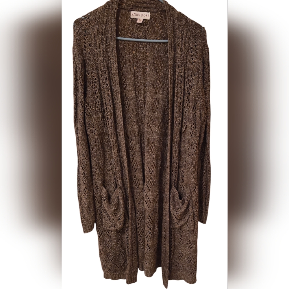 Knox Rose Olive Green Long Cardigan Size XL